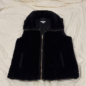 Calvin Klein Black Faux Fur Vest